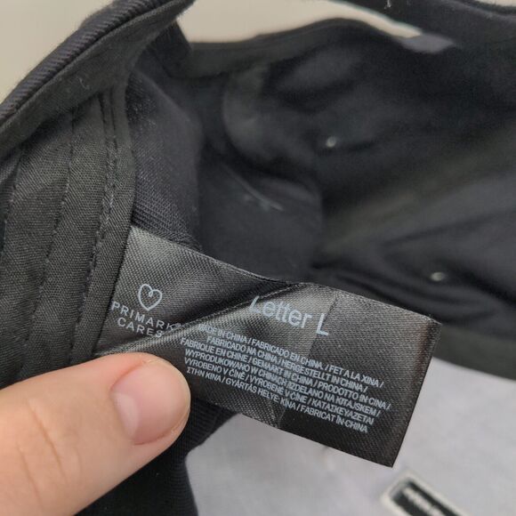 Primark Cares Men's Strapback Hat Black Adjustable Embroidered L Logo - Picture 7 of 8